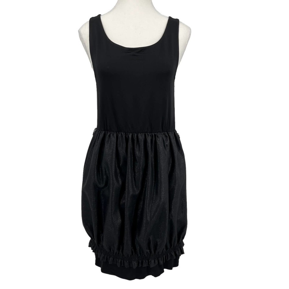 Alice + Olivia x Scoop Mini Dress‎ Shimmer Black Elastic Hem Medium